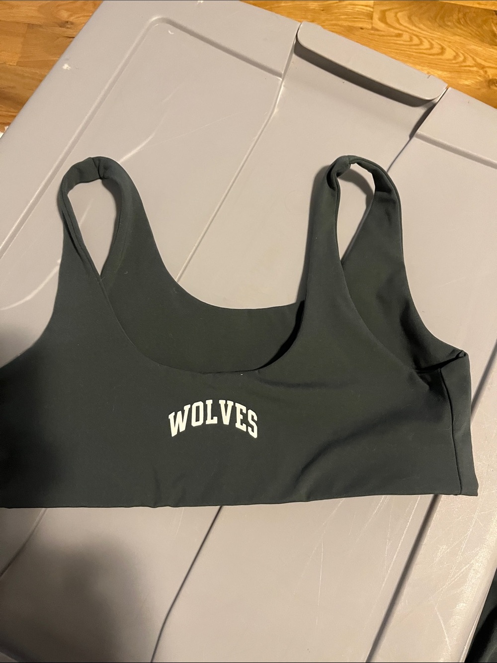 Wolves Scoop Neck Sports Bralette - Hunter green 224/500